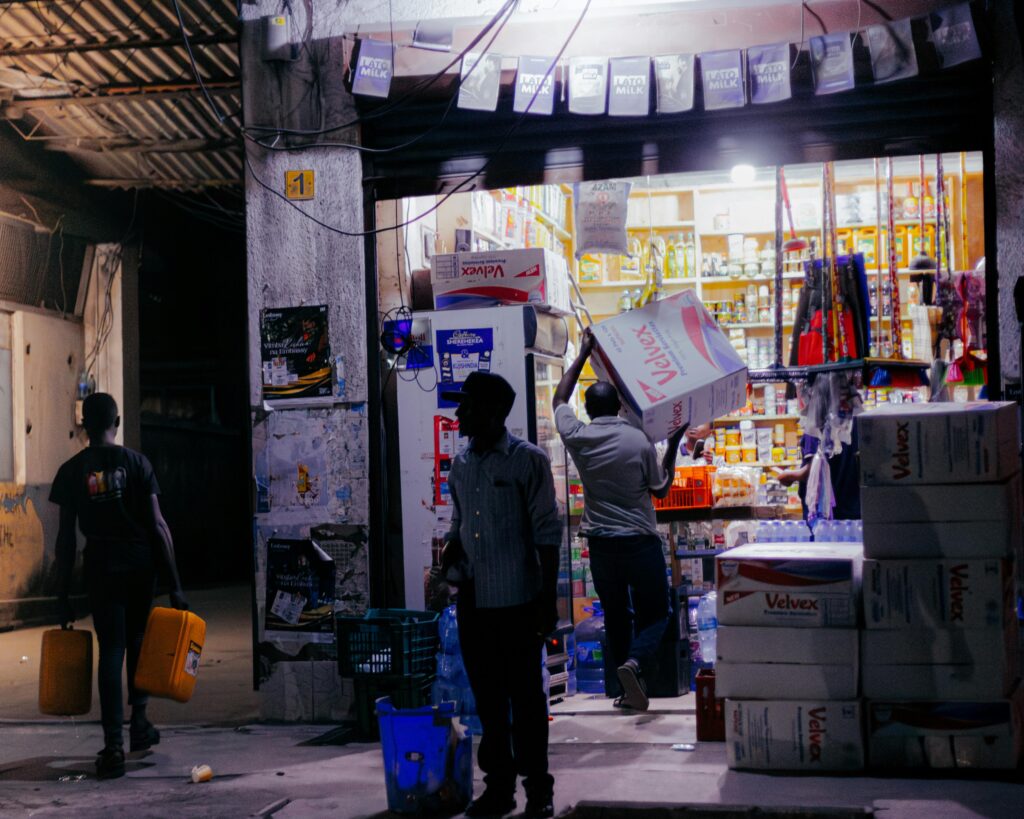 A man is walking in the street